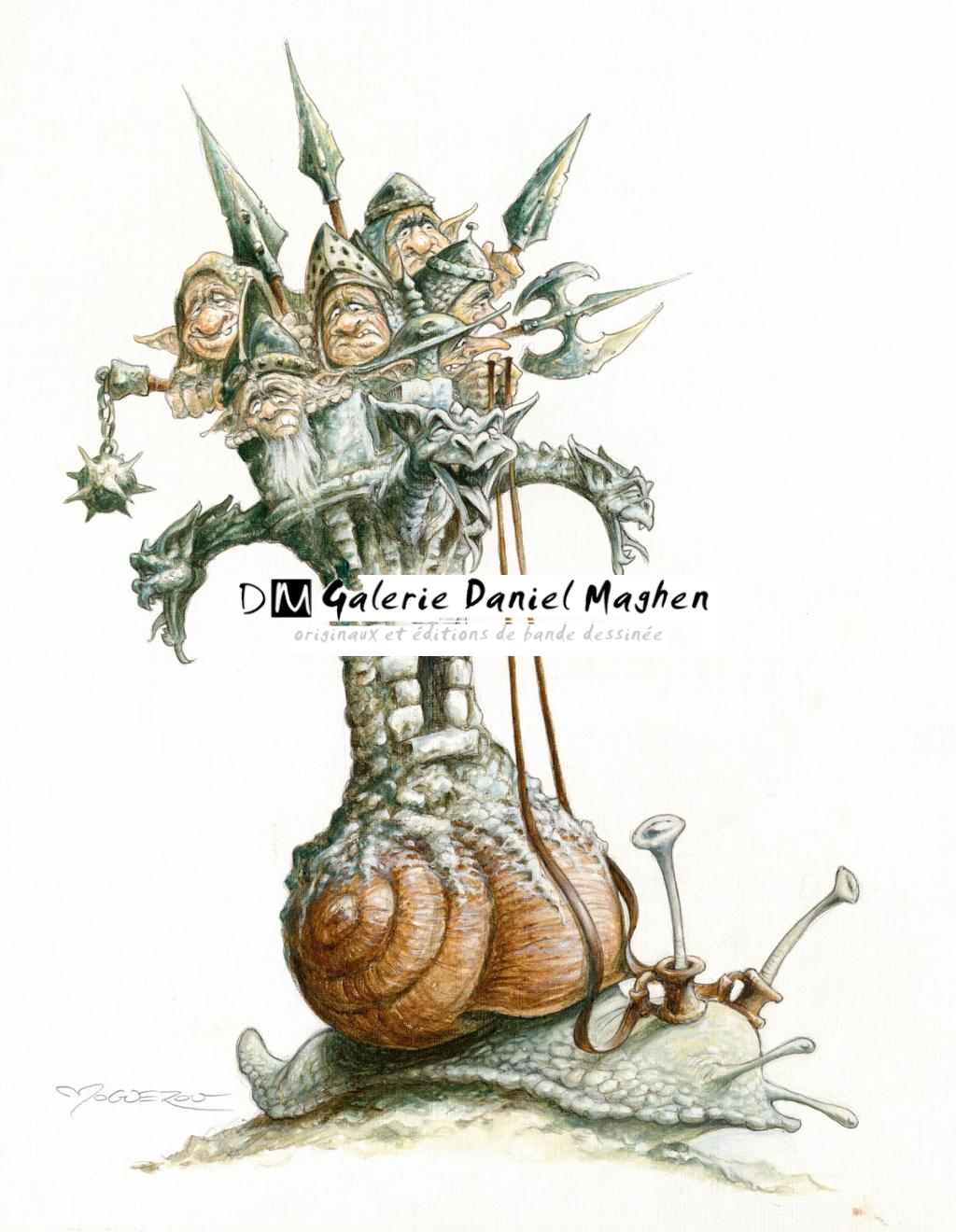 Illustration originale - La Cagouillette - Pascal Moguérou - Stylo, gouache et encre de couleur - 2813