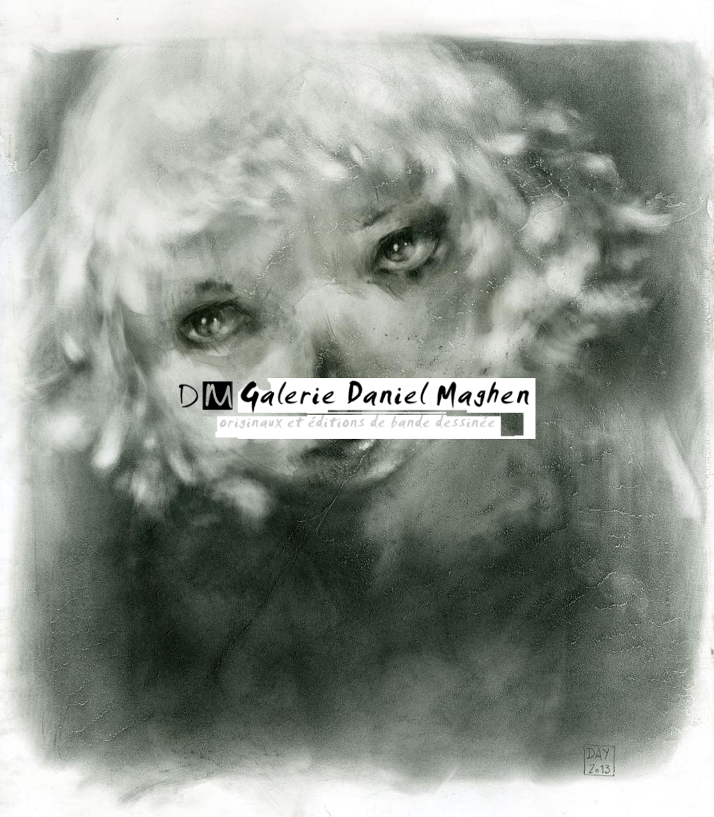 illustration originale - exlibris pour la librairie "Sorcière - Alexandre Day - graphite sur médium - 2823