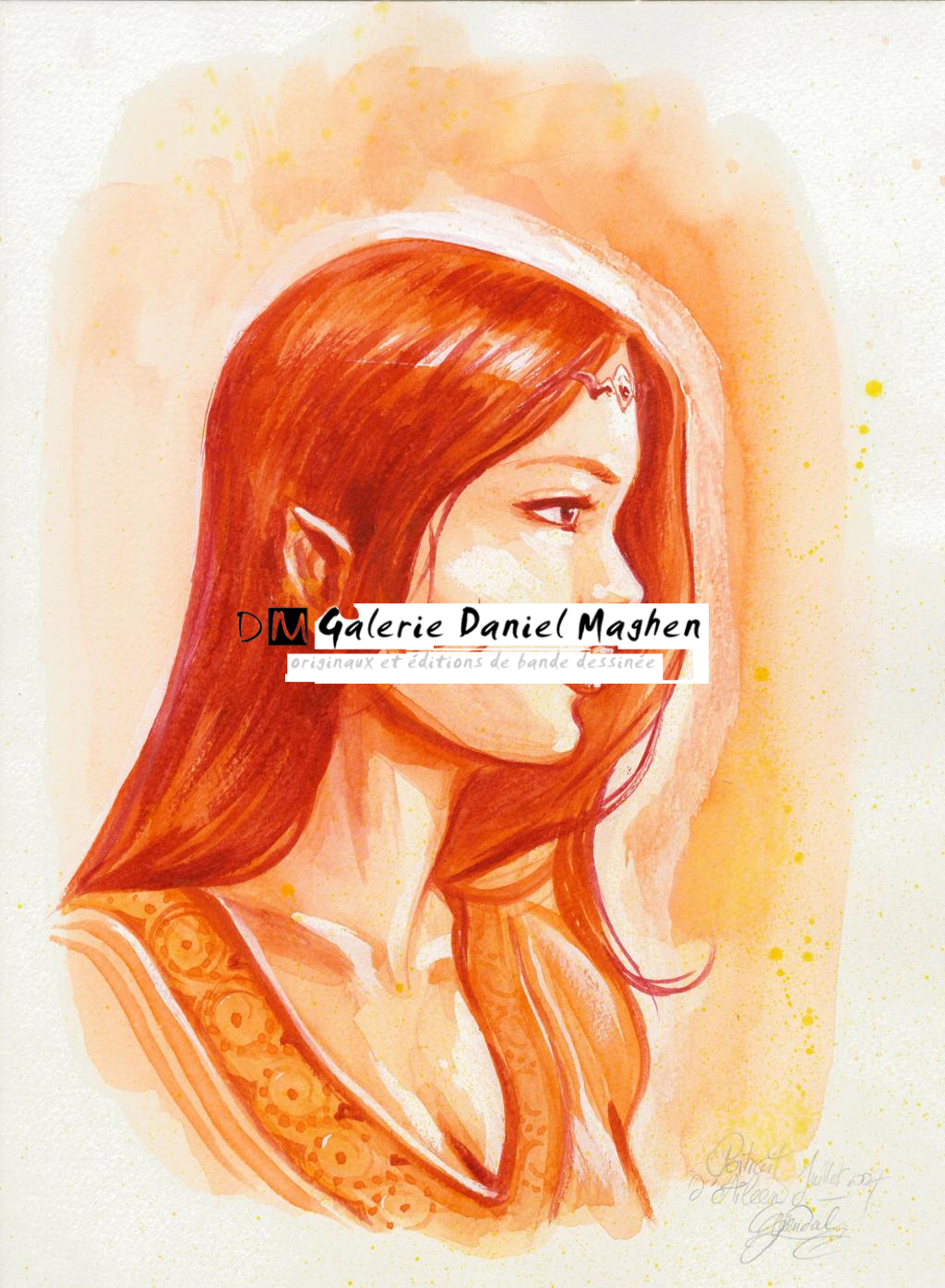 illustration originale - Portrait Aillein - Gwendal Lemercier - Gouache sur papier - 2850