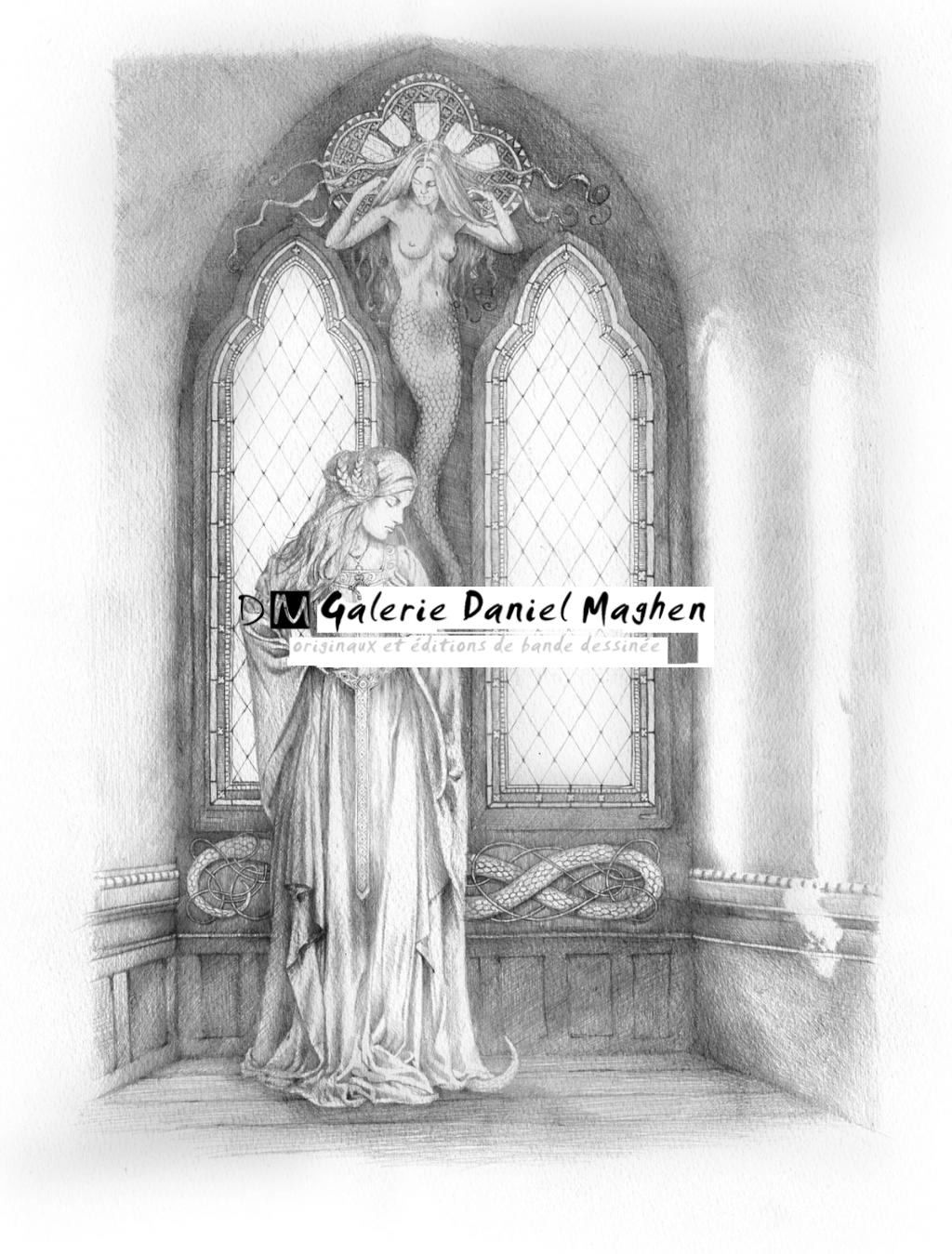 illustration originale "Mélusine - Sandrine Gestin - Mine de plomb sur papier - 2858