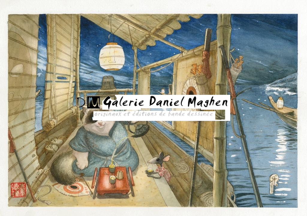 illustration originale - Le Monde selon Raoul - Frédéric Saurel - Aquarelle et encre de Chine sur papier - 2862