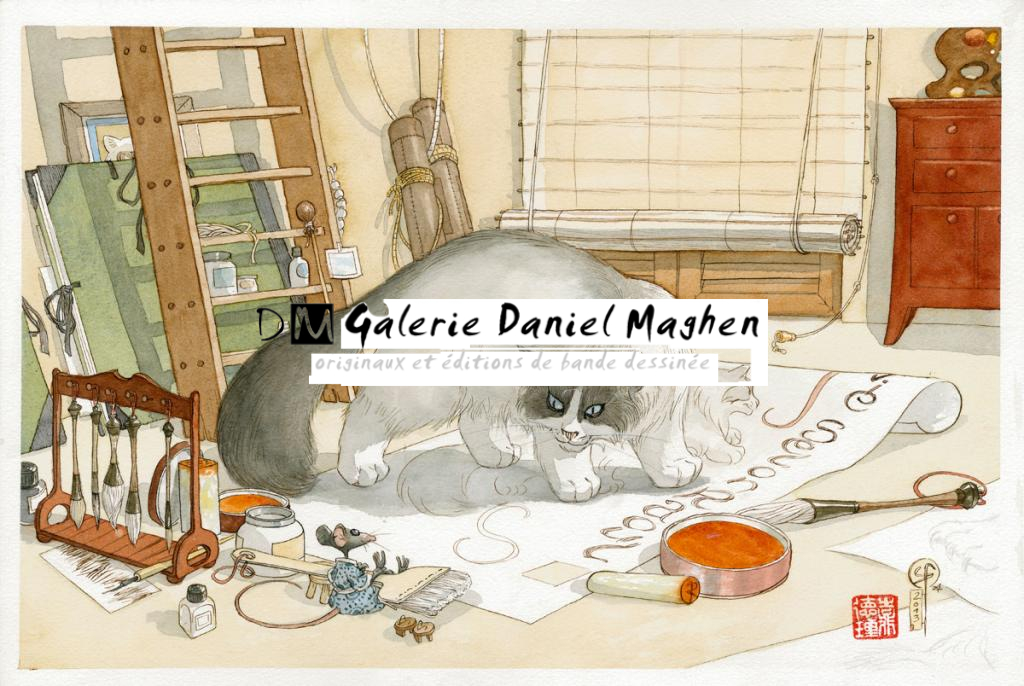 illustration originale - Le Monde selon Raoul - Frédéric Saurel - Aquarelle et encre de Chine sur papier - 2696