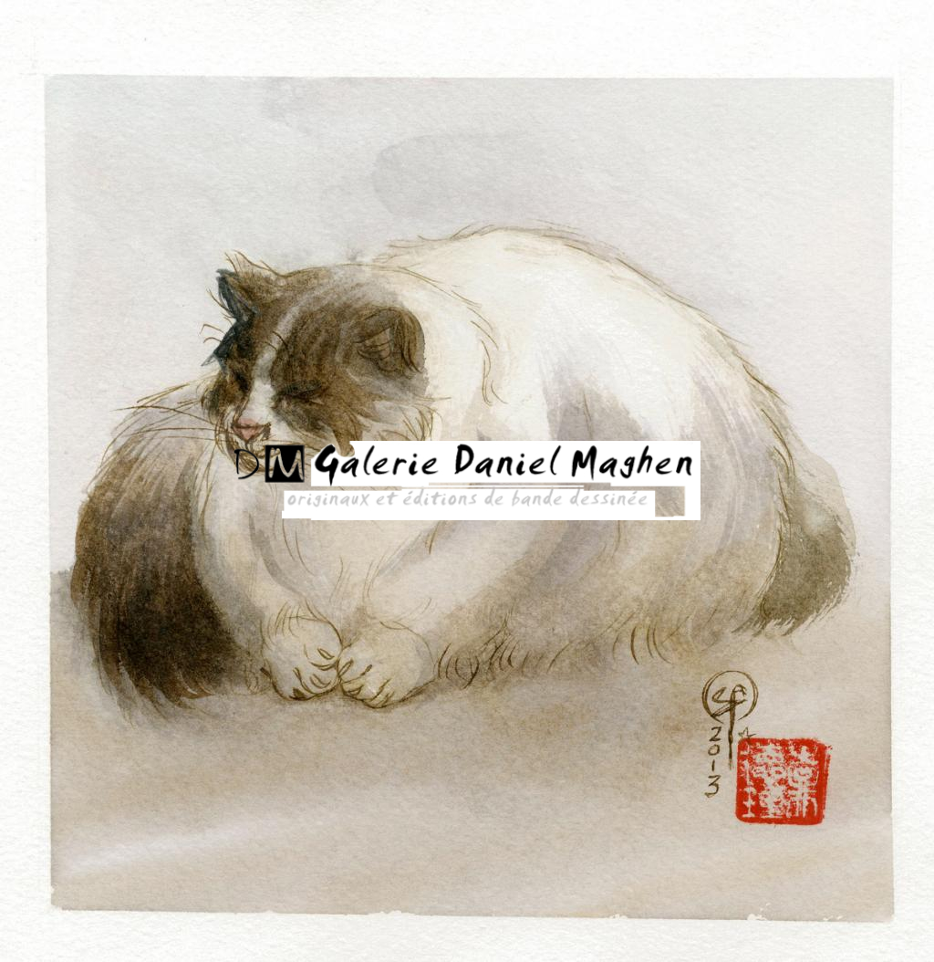 illustration originale - Le Monde selon Raoul - Frédéric Saurel - Aquarelle et encre de Chine sur papier - 2695