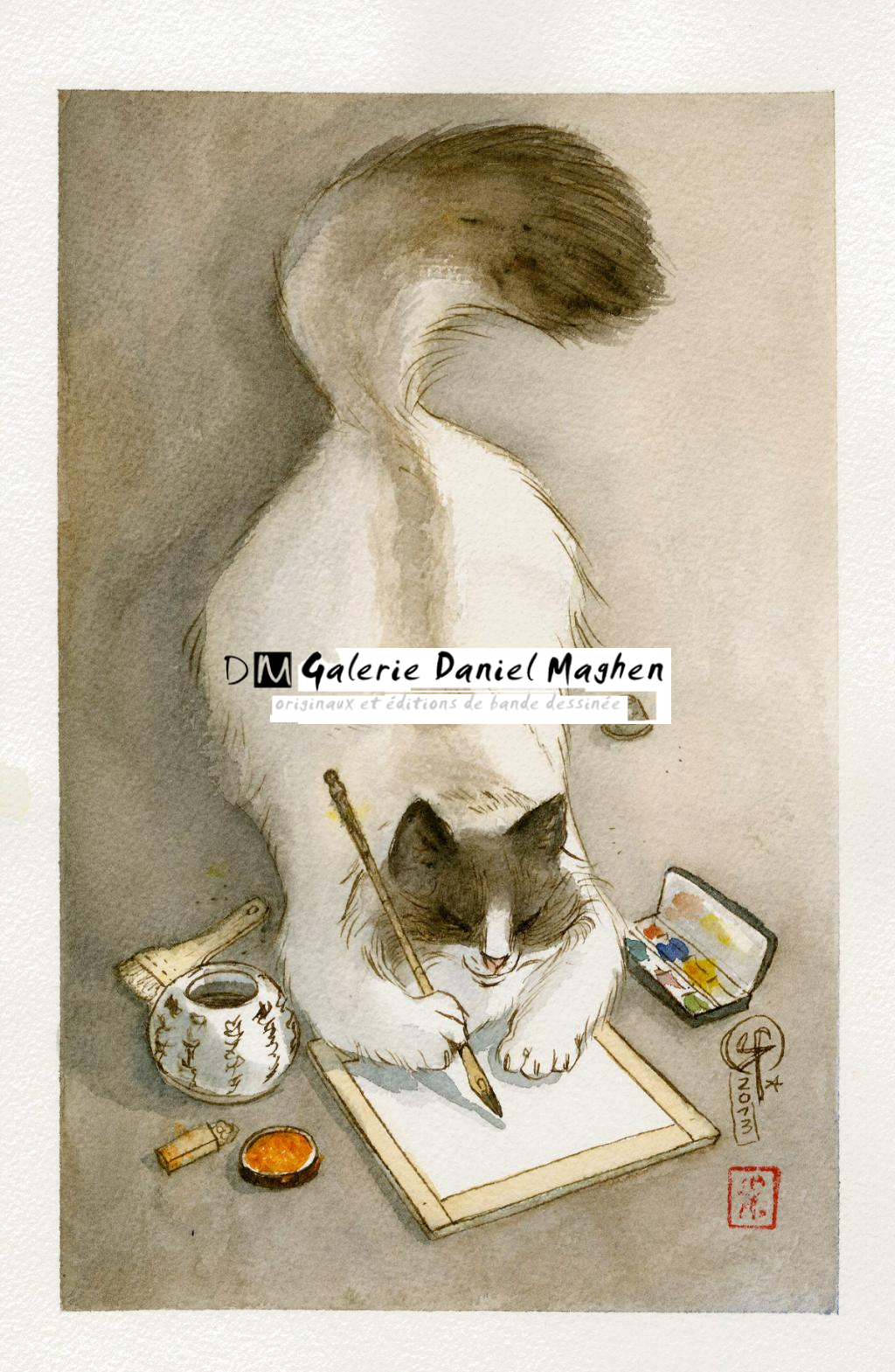 illustration originale - Le Monde selon Raoul - Frédéric Saurel - Aquarelle et encre de Chine sur papier - 2694