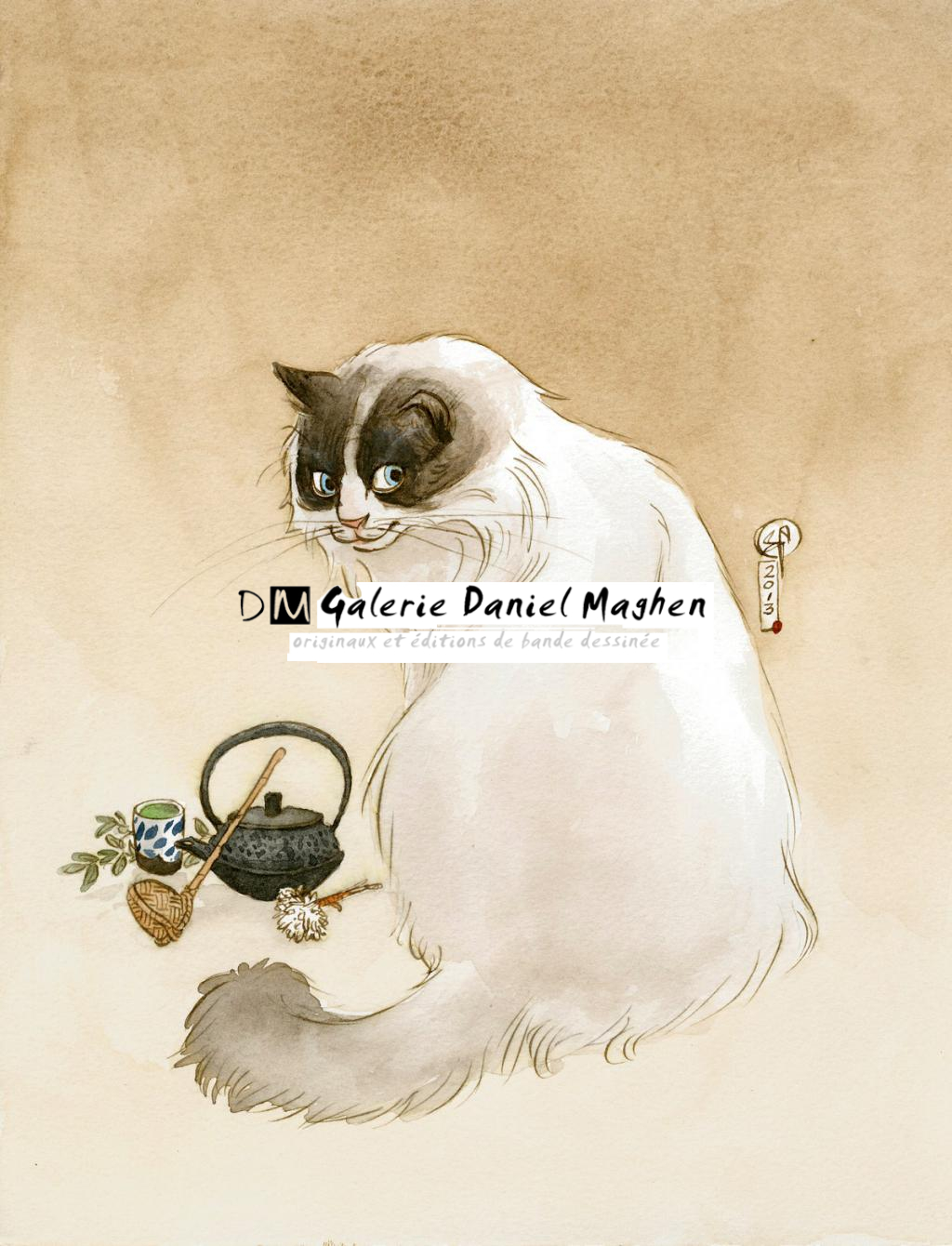 illustration originale - Le Monde selon Raoul - Frédéric Saurel - Aquarelle et encre de Chine sur papier - 2692