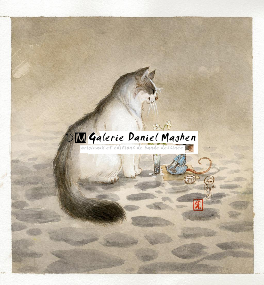 illustration originale - Le Monde selon Raoul - Frédéric Saurel - Aquarelle et encre de Chine sur papier - 2691