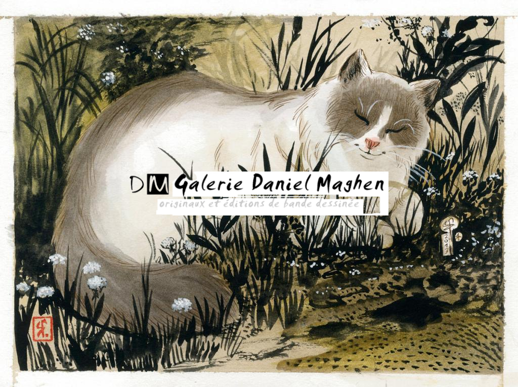 illustration originale - Le Monde selon Raoul - Frédéric Saurel - Aquarelle et encre de Chine sur papier - 2697