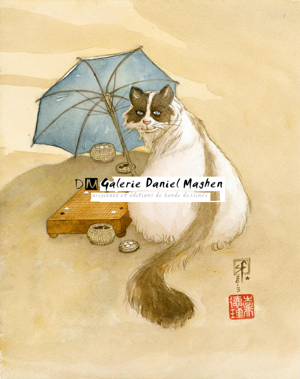 illustration originale - Le Monde selon Raoul - Frédéric Saurel - Aquarelle et encre de Chine sur papier - 2689