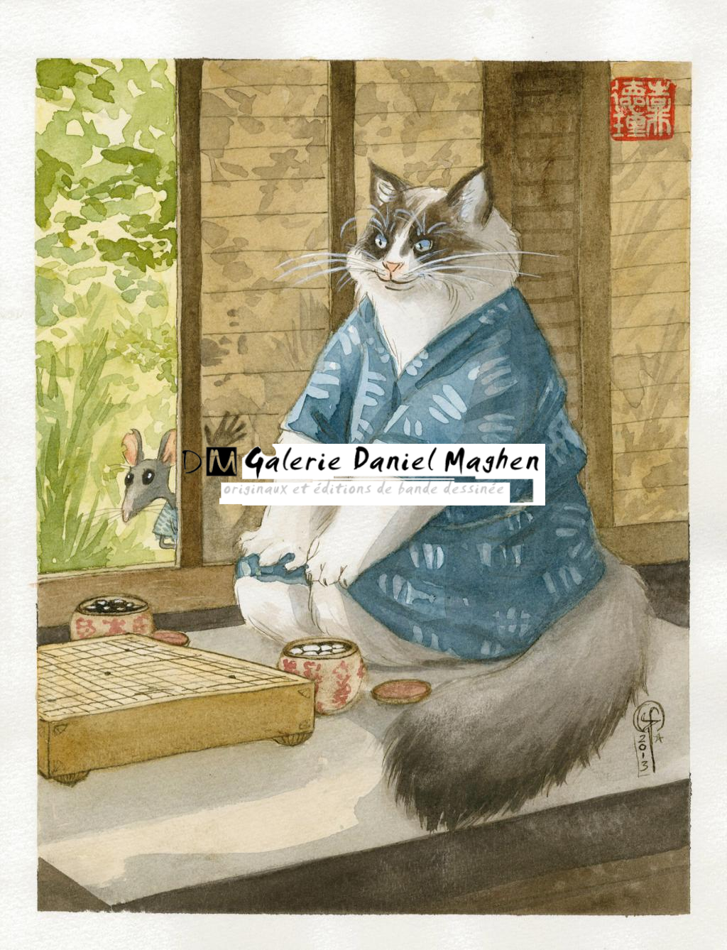 illustration originale - Le Monde selon Raoul - Frédéric Saurel - Aquarelle et encre de Chine sur papier - 2687