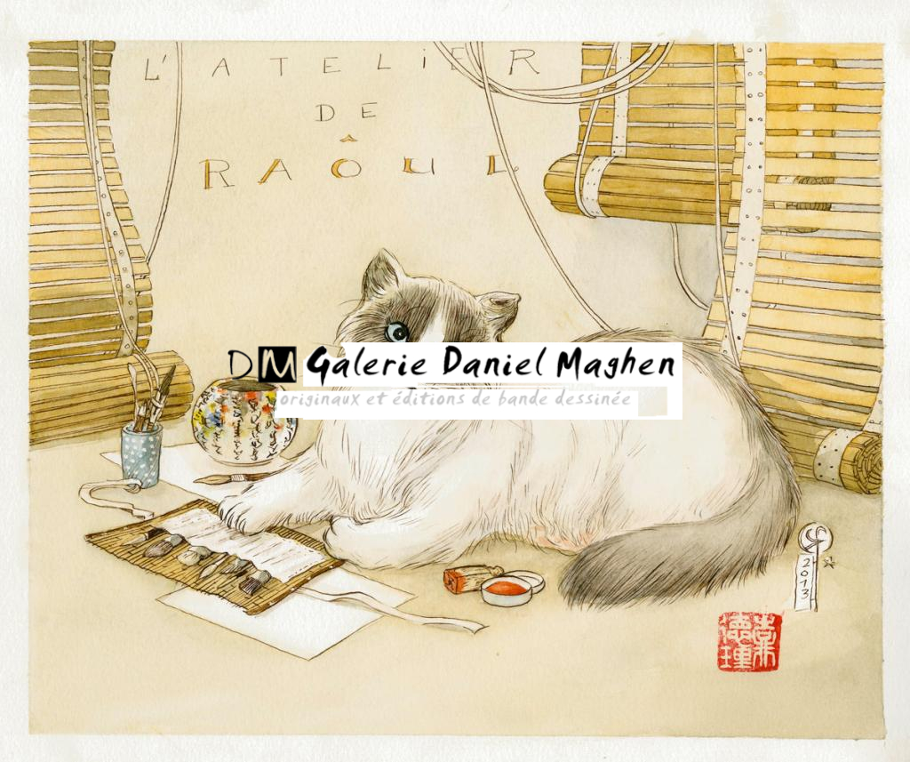 illustration originale - Le Monde selon Raoul - Frédéric Saurel - Aquarelle et encre de Chine sur papier - 2688