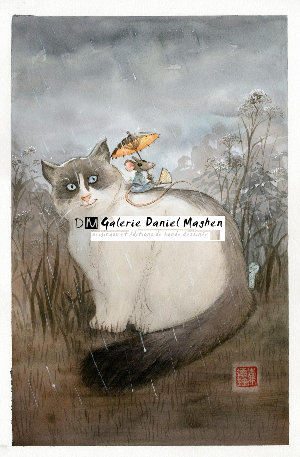 illustration originale - Le Monde selon Raoul - Frédéric Saurel - Aquarelle et encre de Chine sur papier - 2686