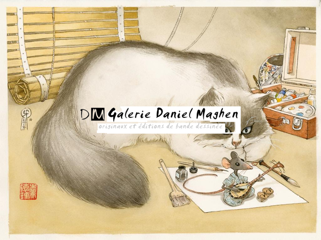 illustration originale - Le Monde selon Raoul - Frédéric Saurel - Aquarelle et encre de Chine sur papier - 2684