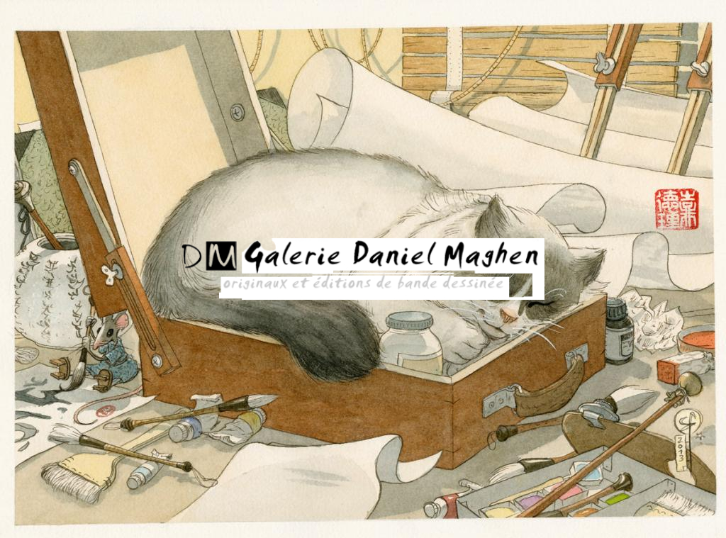 illustration originale - Le Monde selon Raoul - Frédéric Saurel - Aquarelle et encre de Chine sur papier - 2685