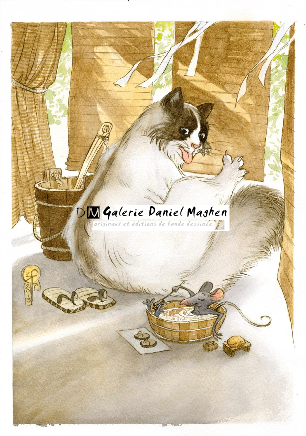 illustration originale - Le Monde selon Raoul - Frédéric Saurel - Aquarelle et encre de Chine sur papier - 2682