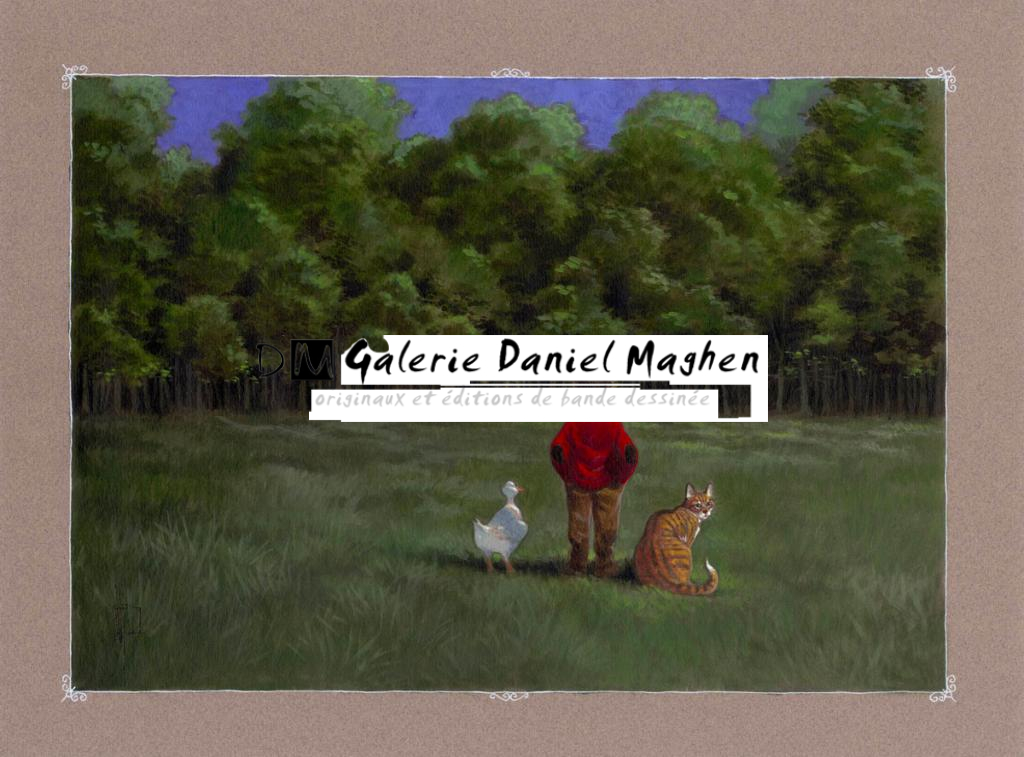 Illustration originale, L'Orée du bois, 2014 - Miguelanxo Prado - Acrylique sur papier teinté - 3778