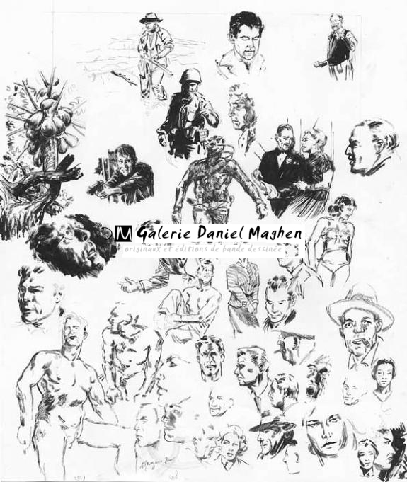 portrait personnages - Richard Marazano - Aquarelle et encre de Chine sur papier - 231