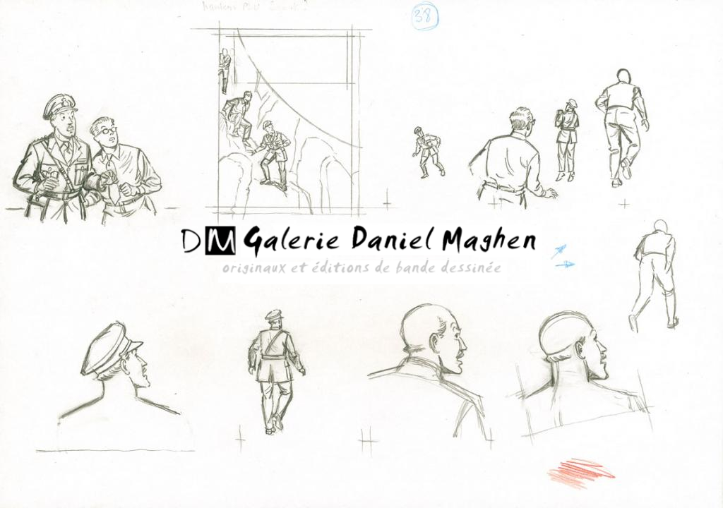 études de cases et personnages - Antoine Aubin - Crayon noir - 2868