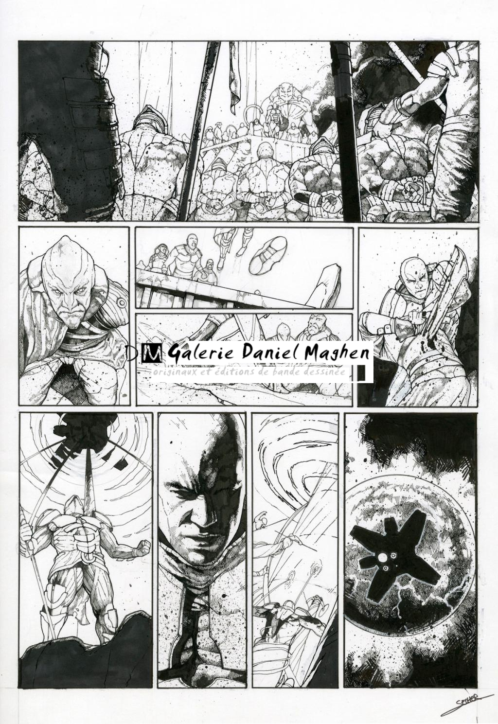 Planche originale - Valentin Sécher - Encre de Chine et gouache blanche sur papier - 2893