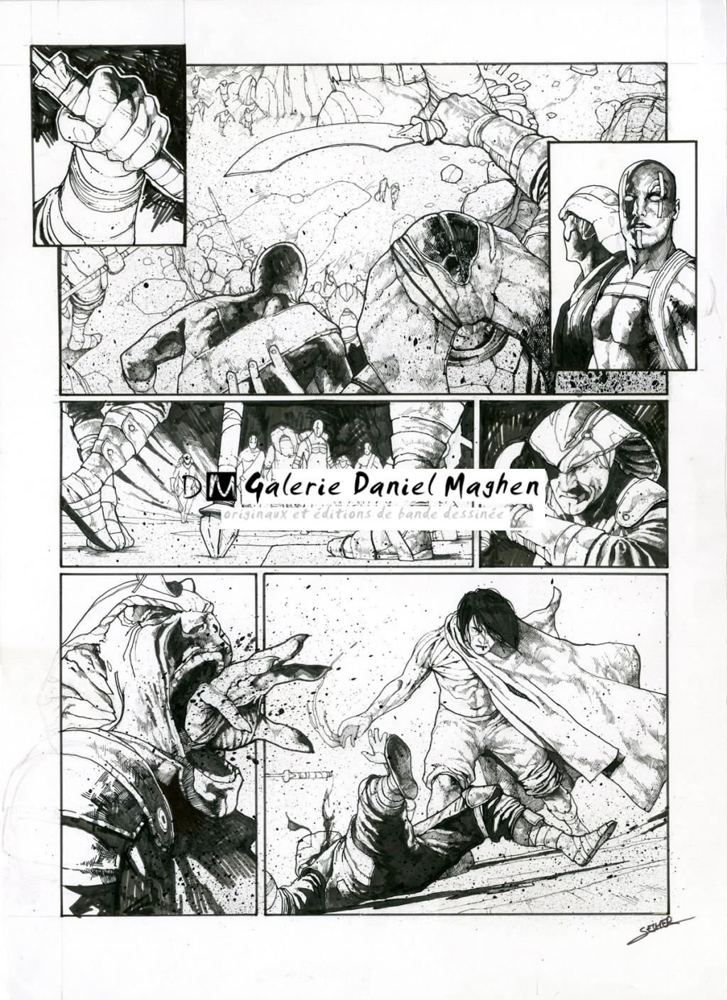 Planche originale - Valentin Sécher - Encre de Chine et gouache blanche sur papier - 2892