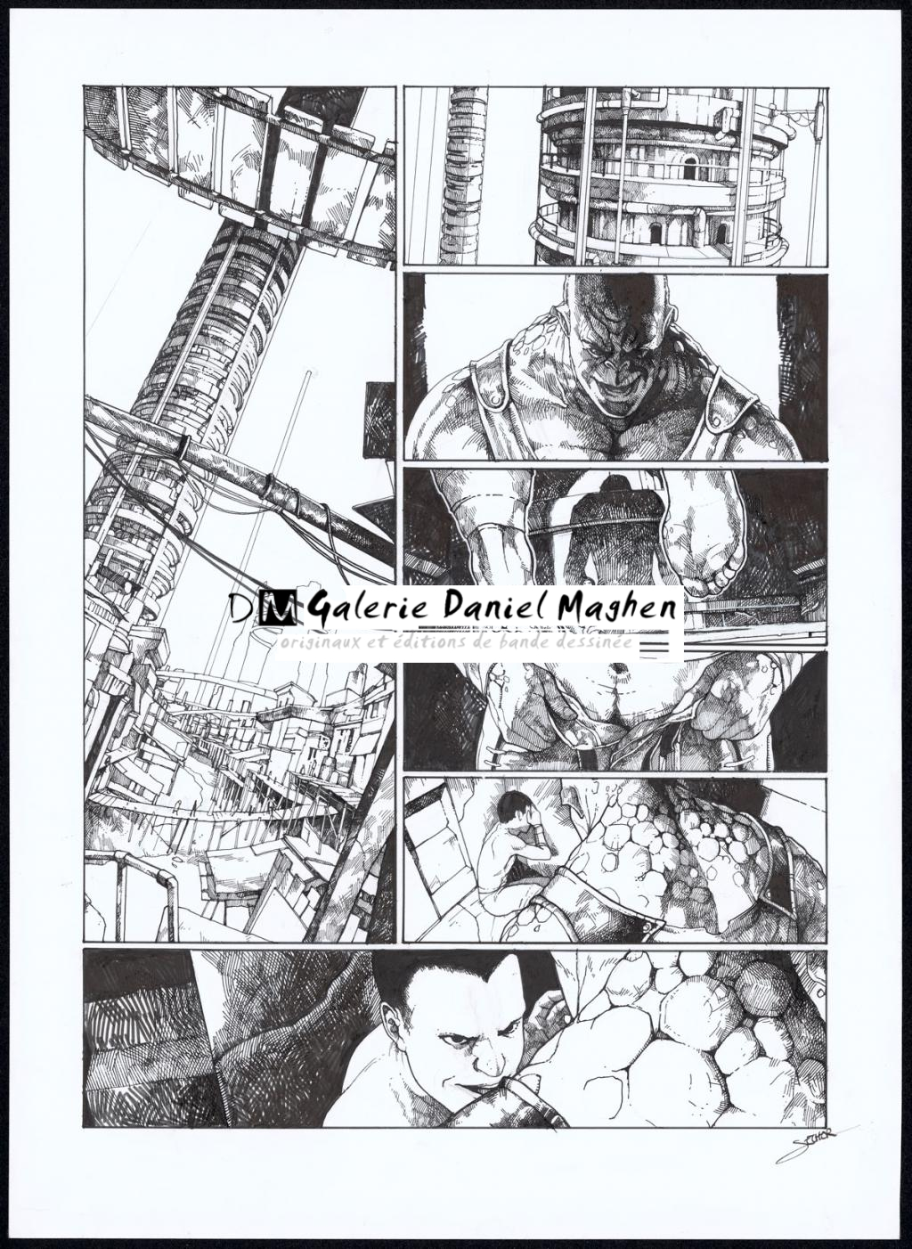 Planche originale - Valentin Sécher - Encre de Chine et gouache blanche sur papier - 2879