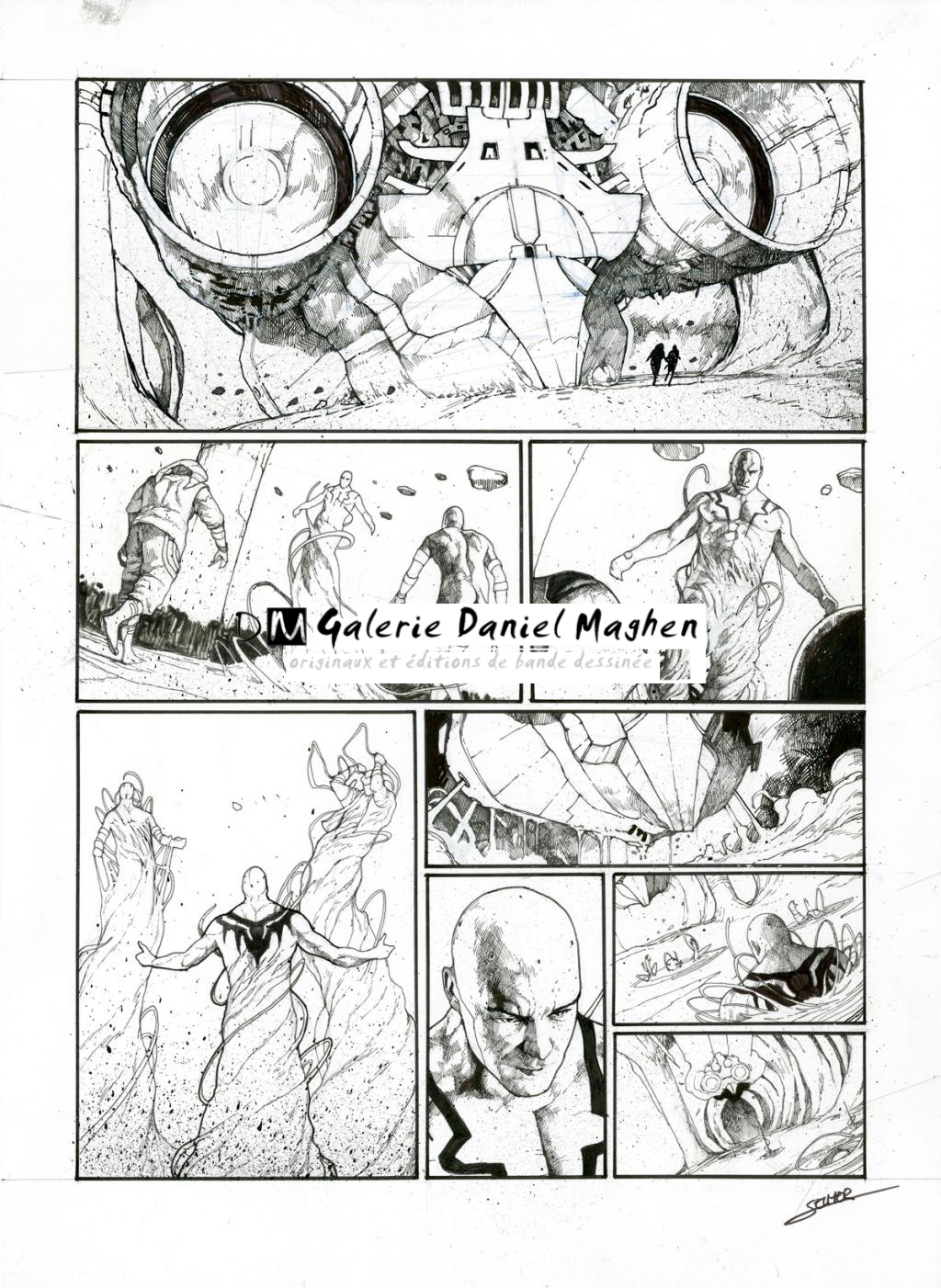 Planche originale - Valentin Sécher - Encre de Chine et gouache blanche sur papier - 2890