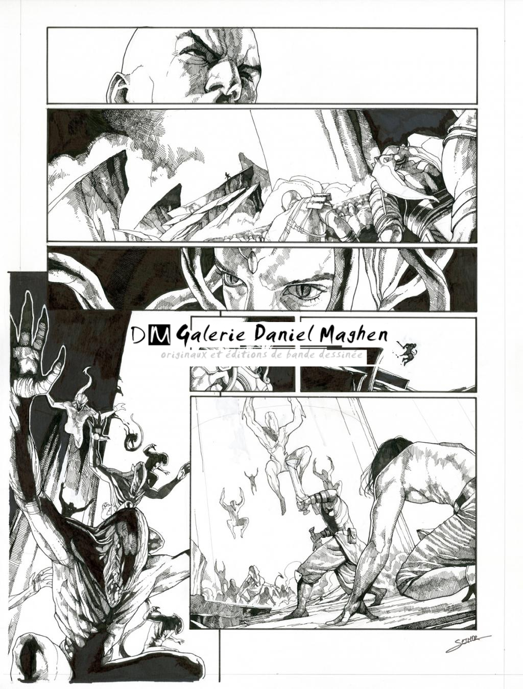 Planche originale - Valentin Sécher - Encre de Chine et gouache blanche sur papier - 2888