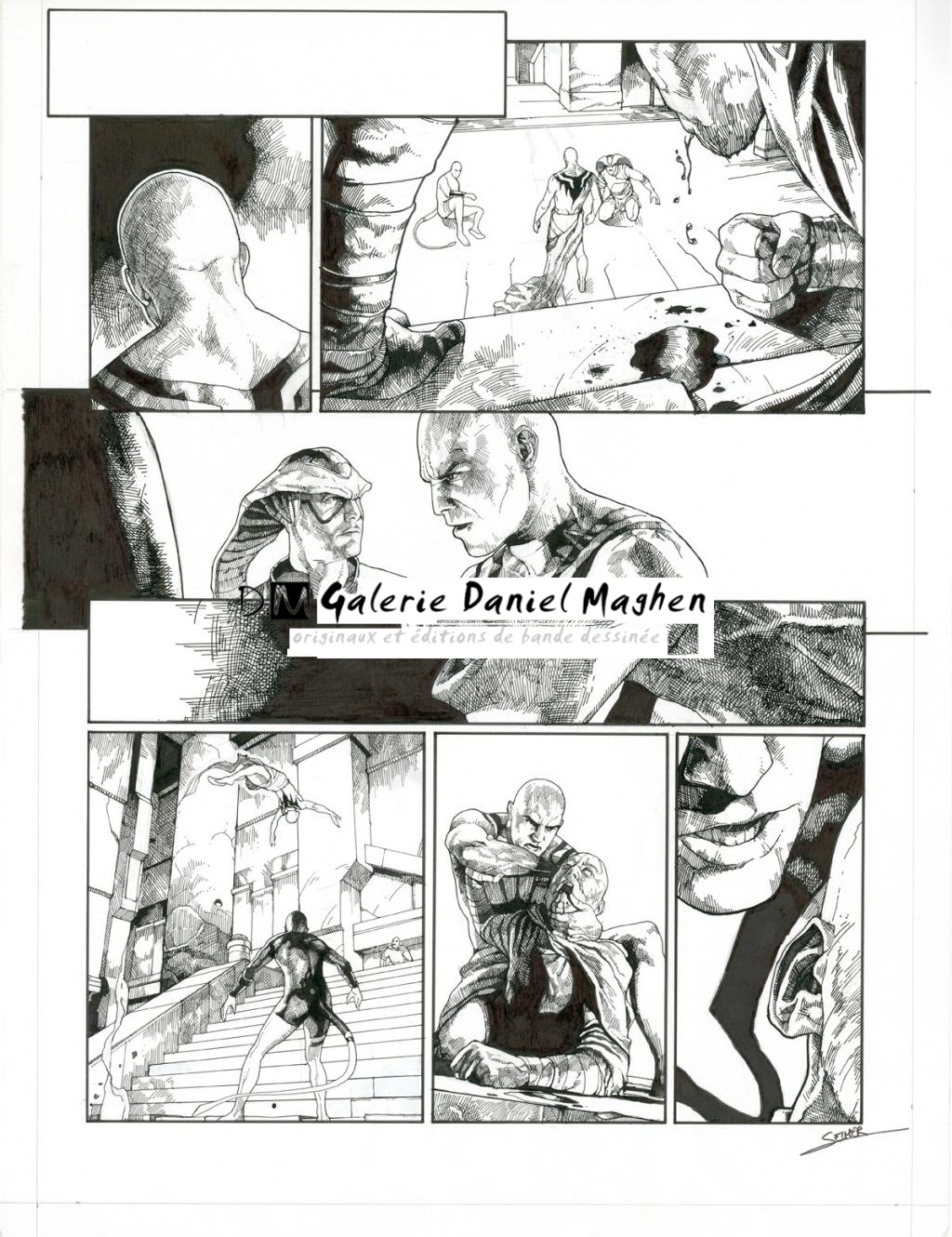 Planche originale - Valentin Sécher - Encre de Chine et gouache blanche sur papier - 2887