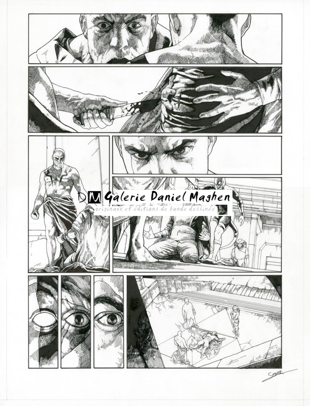 Planche originale - Valentin Sécher - Encre de Chine et gouache blanche sur papier - 2885