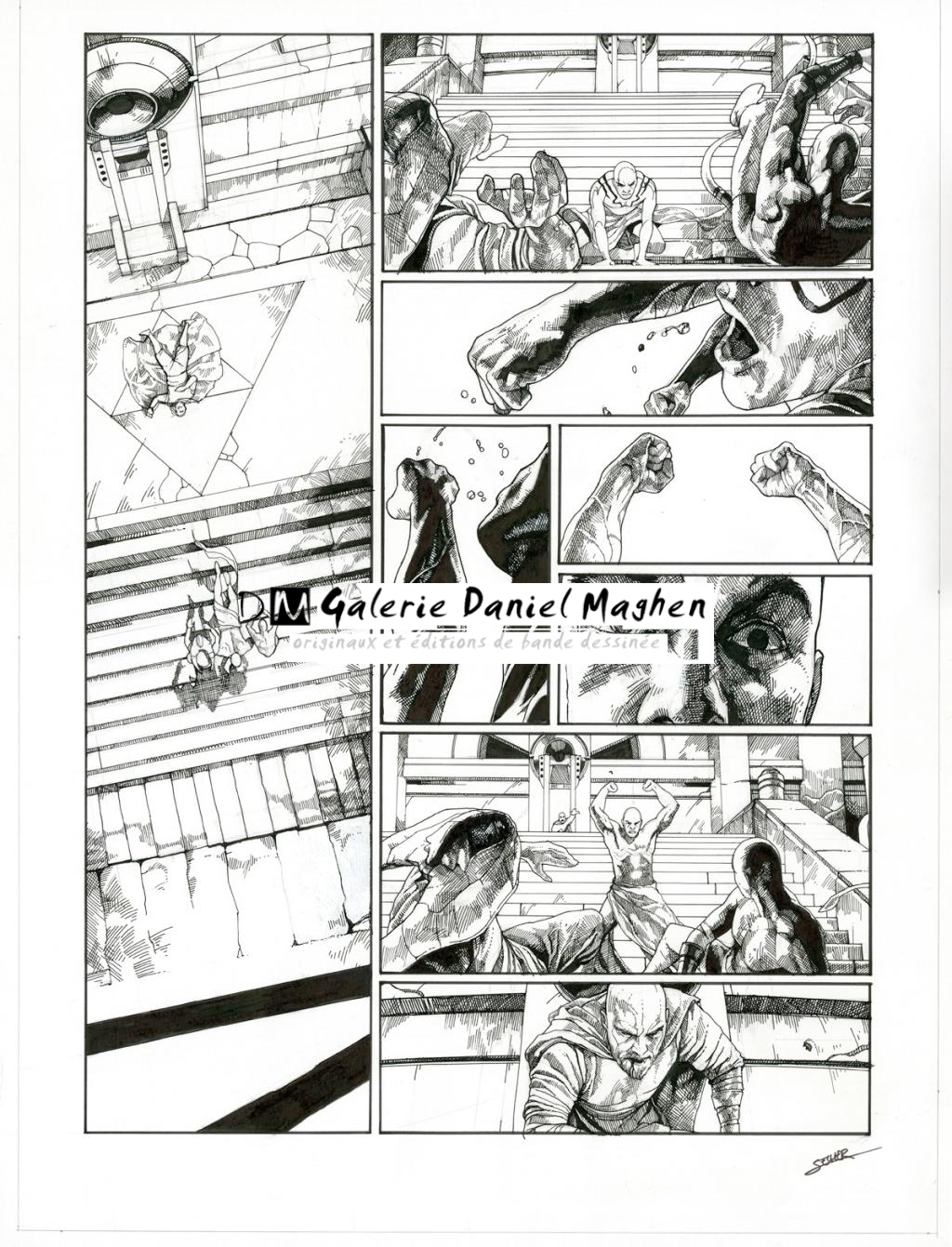 Planche originale - Valentin Sécher - Encre de Chine et gouache blanche sur papier - 2883