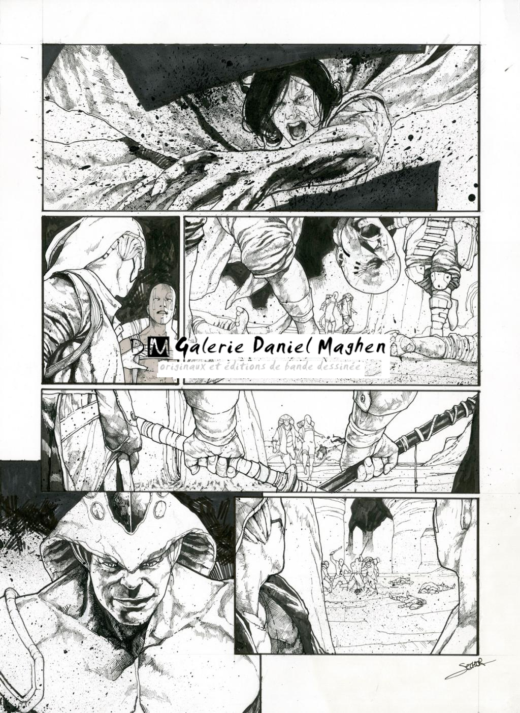 Planche originale - Valentin Sécher - Encre de Chine et gouache blanche sur papier - 2882