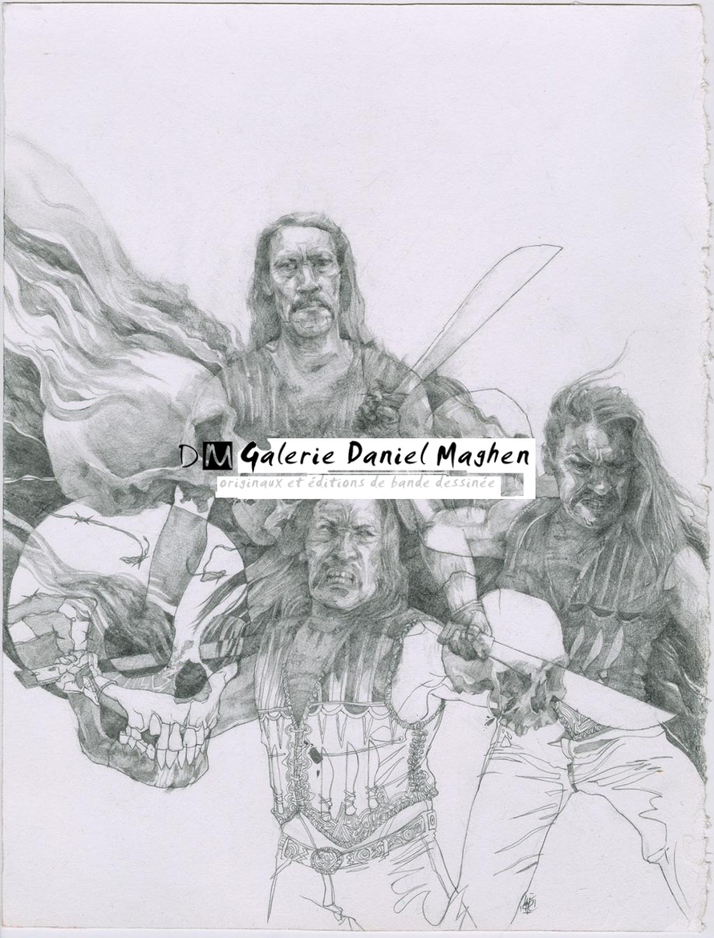 Hommage à ?Machete?, film de Robert Rodriguez (2010) - Ludovic Chesnot - Mine de plomb sur papier - 2897