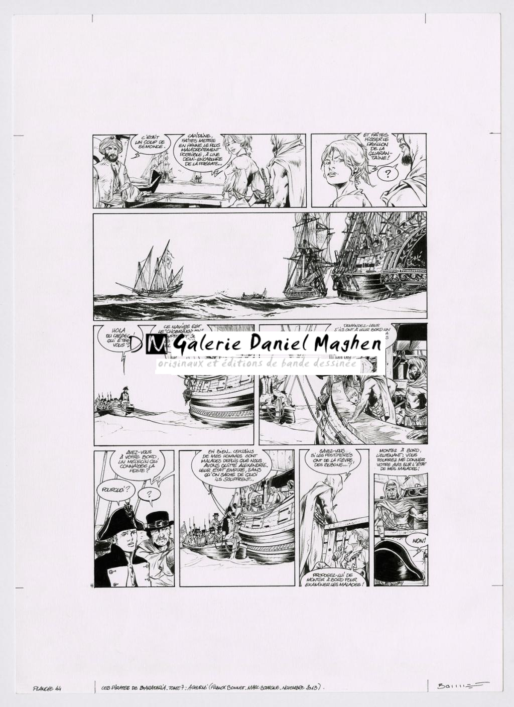 Planche originale - la 3ème case, la carte est une photocopie - Franck Bonnet - Encre de Chine sur papier - 2953