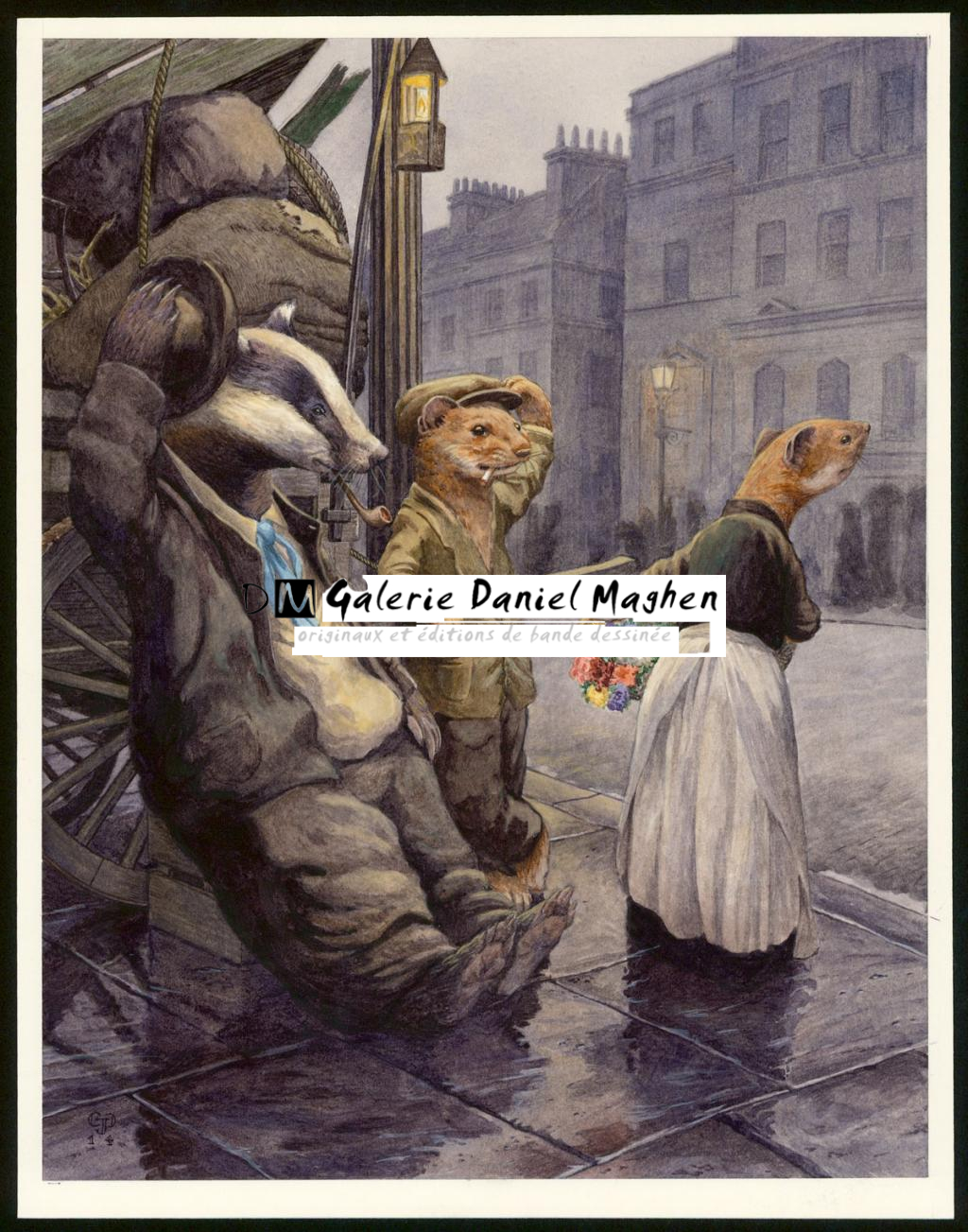 Illustration originale, "Good Evening M'Lady - Christopher Dunn - Aquarelle sur papier - 3397