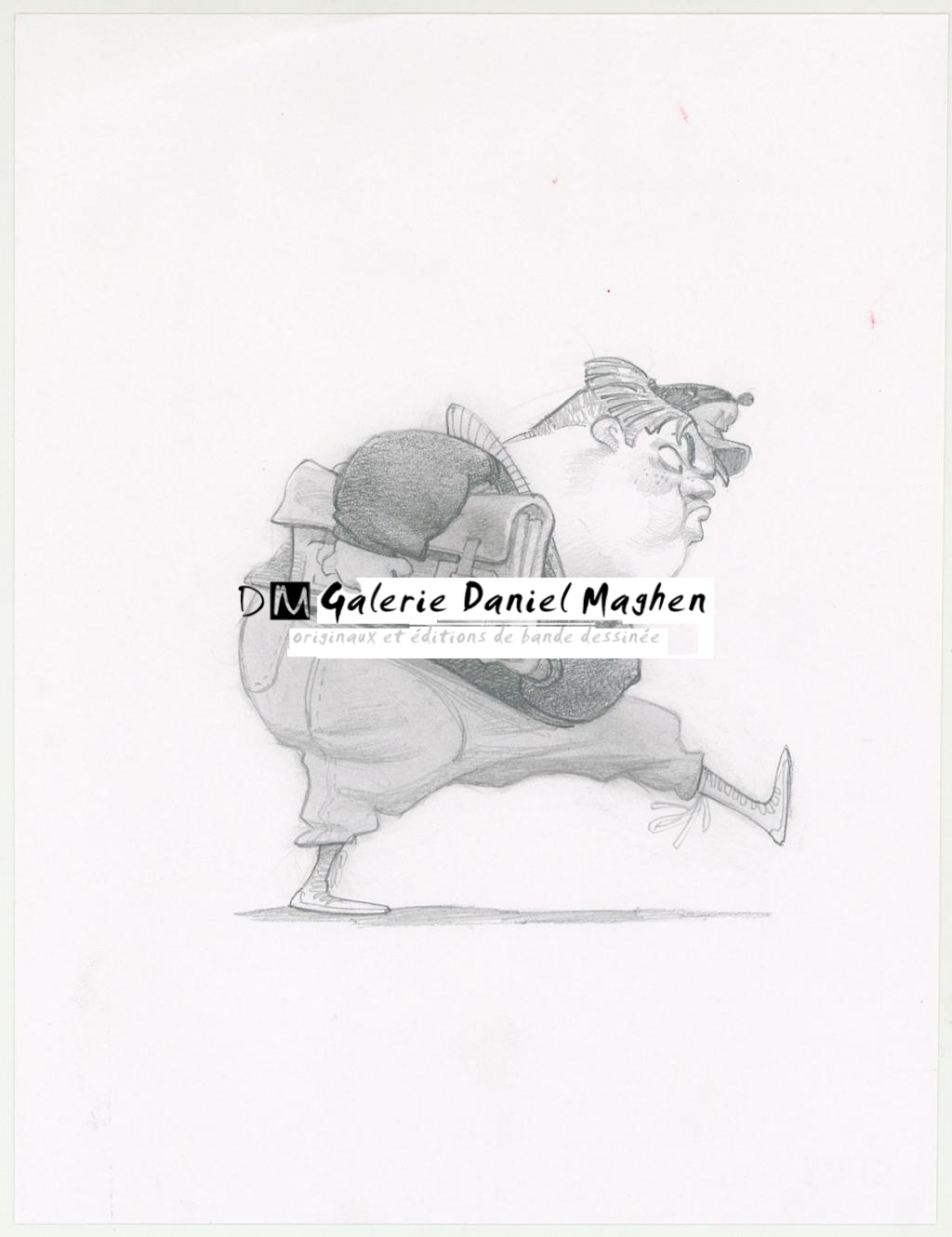 illustration originale intitulée "écolier - Wouter Tulp - Mine de plomb sur papier - 3075