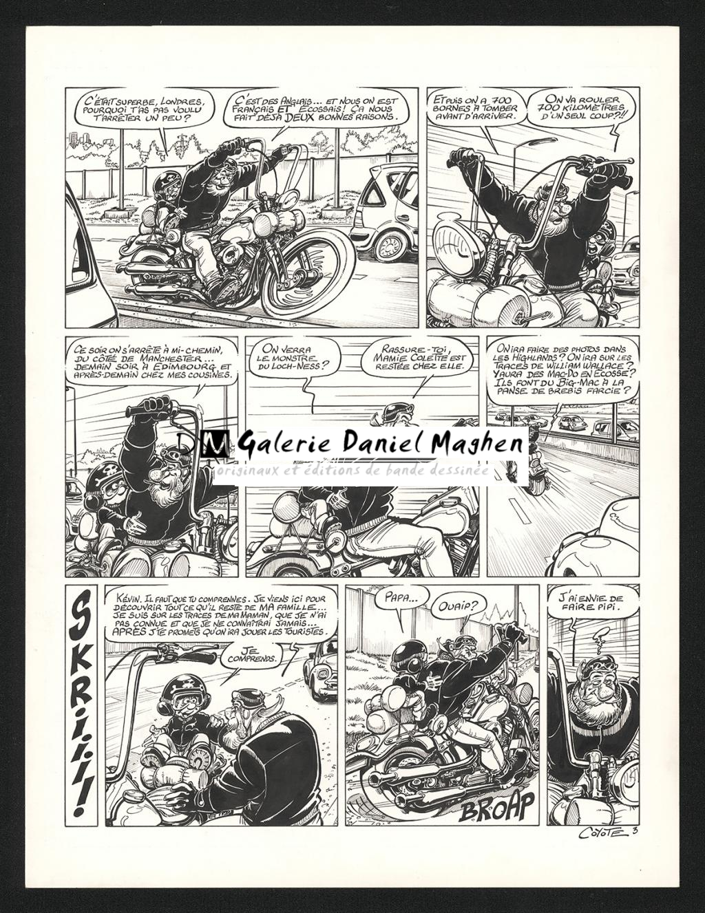 Planche originale n°3 de l'histoire Dressed to kilt - Coyote - Encre de Chine sur papier - 5425