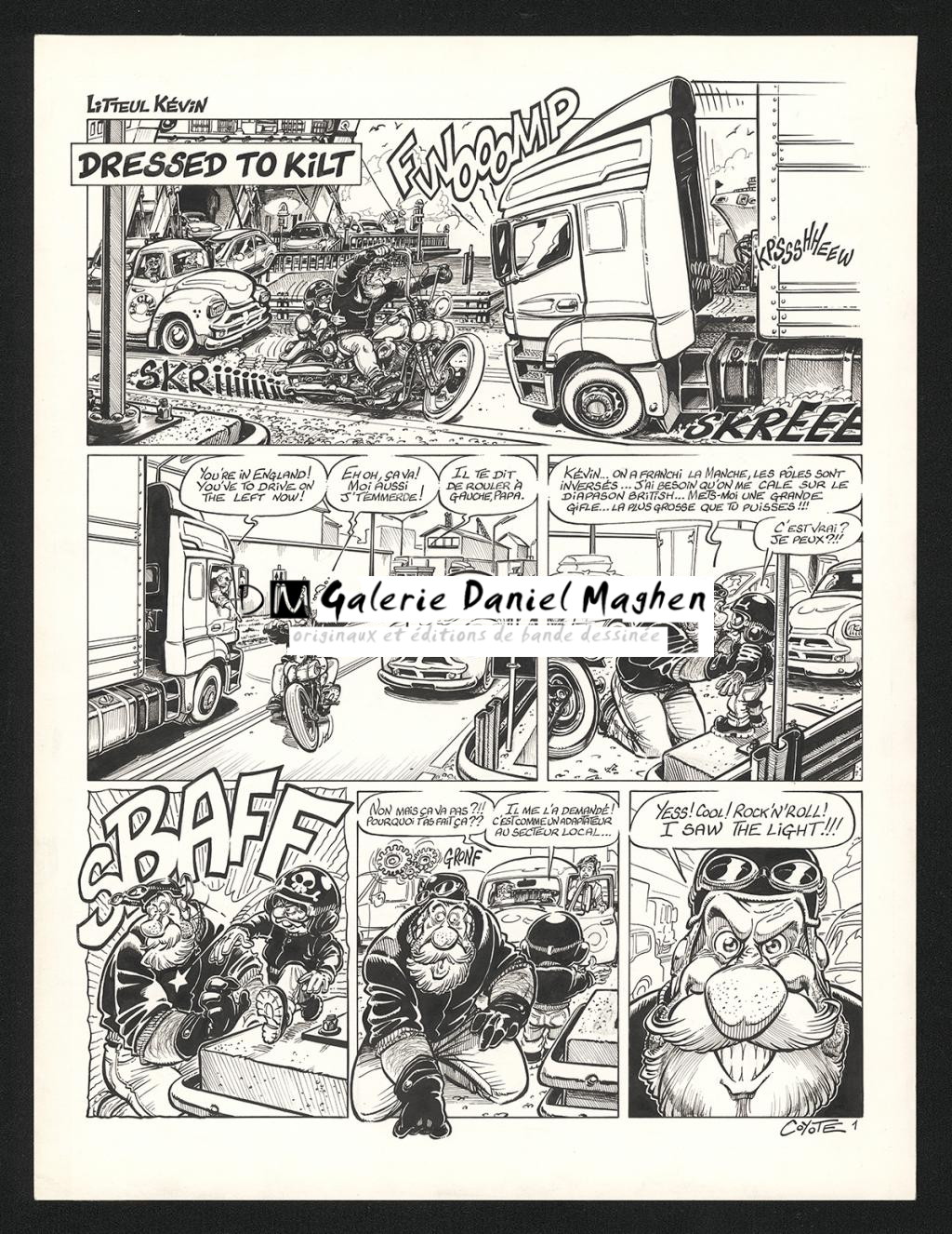 Planche originale n°1 de l'histoire Dressed to kilt - Coyote - Encre de Chine sur papier - 5767