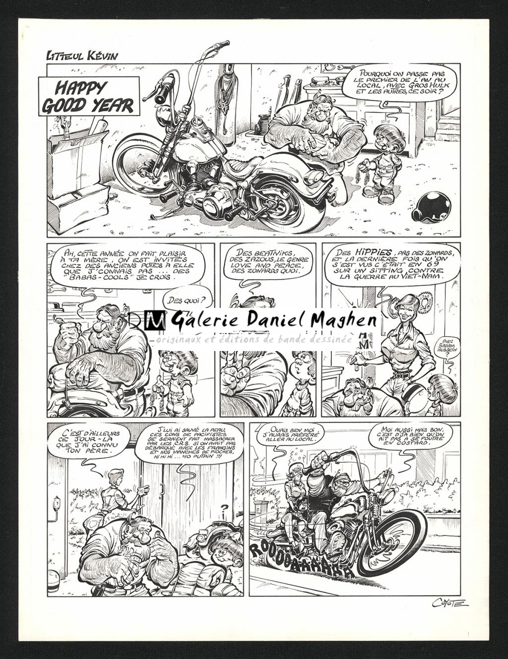 Planche originale n°1 de l'histoire Happy good year - Coyote - Encre de Chine sur papier - 5422