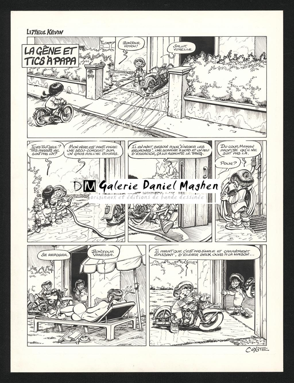 Planche originale n°1 de l'histoire La gêne et tics à papa - Coyote - Encre de Chine sur papier - 5421