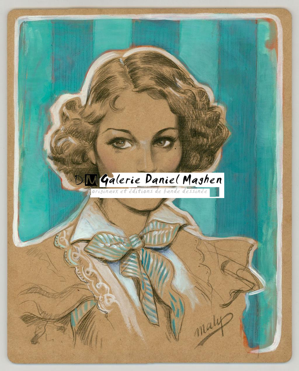 Illustration originale - Maly Siri - Mine de plomb et pastel sur papier - 3157