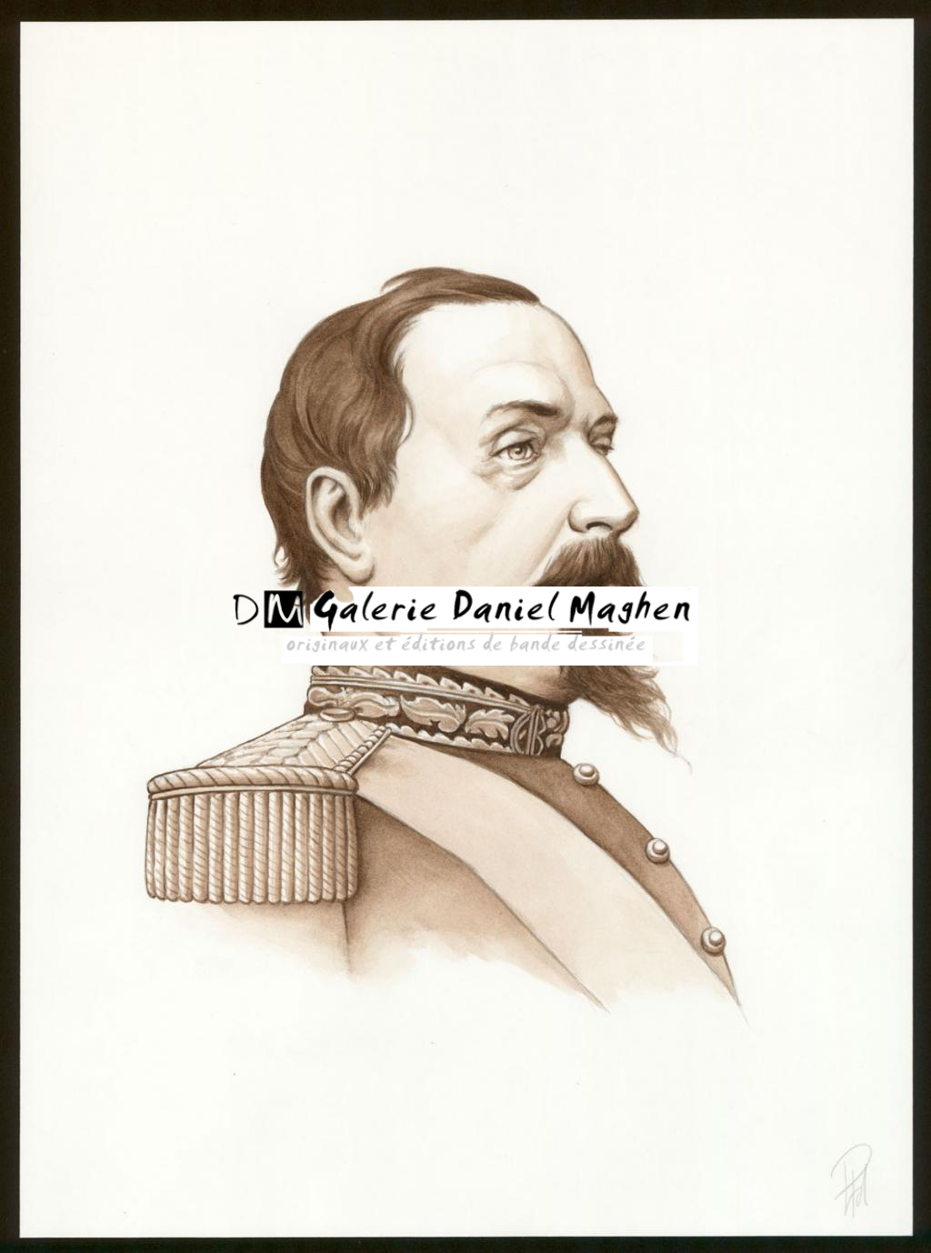Illustration originale 27 - Napoléon III - Laurent Paturaud - Aquarelle et crayon de couleur sur papier - 3394