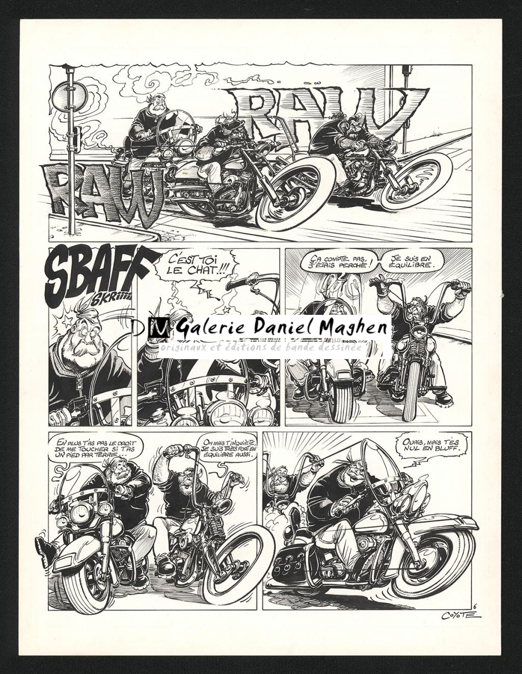 Planche originale n°6 de l'histoire Le dernier des mots est con - Coyote - Encre de Chine sur papier - 5806