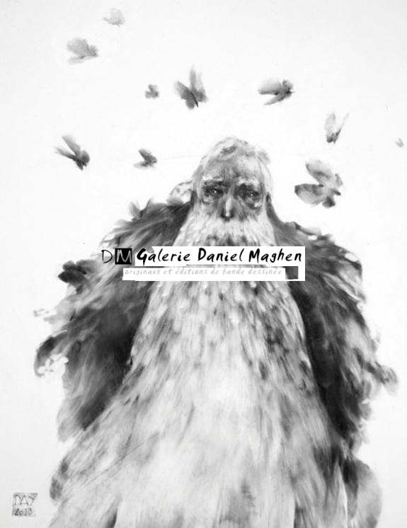 hommage à Merlin - Alexandre Day - graphite sur médium - 2948