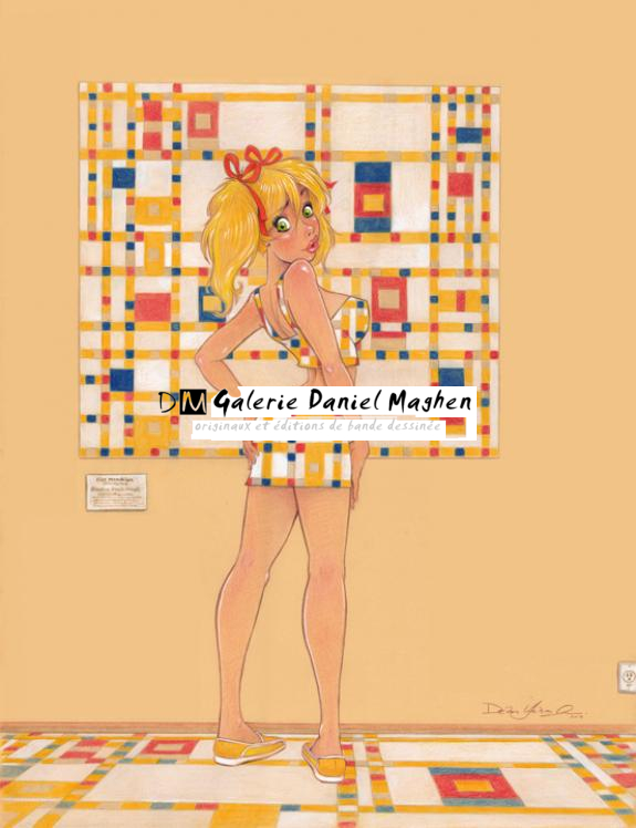 Mandy Mondrian - Dean Yeagle - Crayon de couleur sur papier - 4155