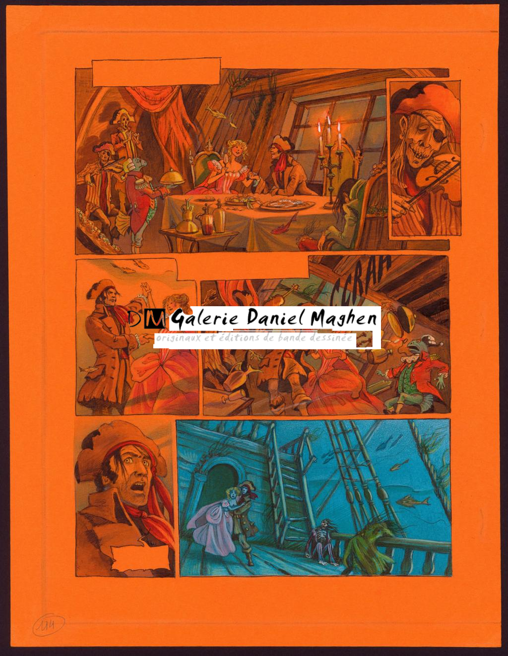 Planche originale (rustine) - Florence Magnin - Encre de Chine, encre de couleur, pastel, gouache - 2970