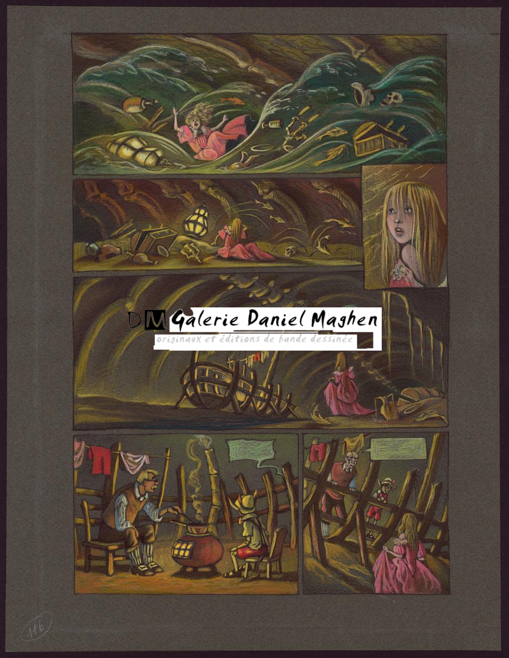 planche originale - Florence Magnin - Encre de couleur et crayon de couleur sur papier - 2971