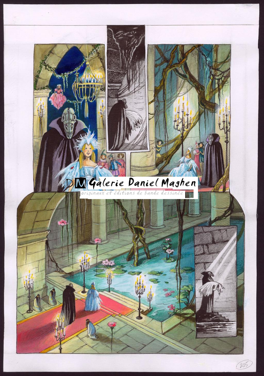 planche originale - Florence Magnin - Encre de couleur et crayon de couleur sur papier - 2976