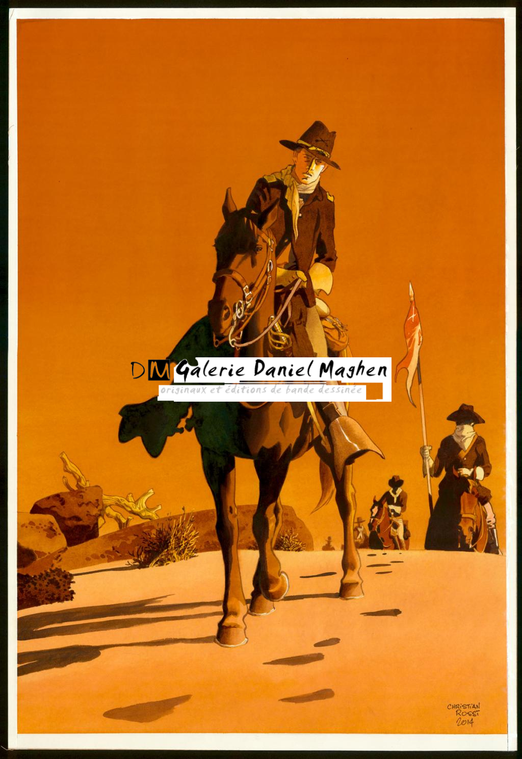 Illustration originale inédite,  "Gatewood - Christian Rossi - Aquarelle sur papier - 3524