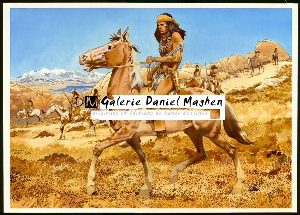 Illustration originale inédite, "Sonora - Christian Rossi - Aquarelle sur papier - 3528