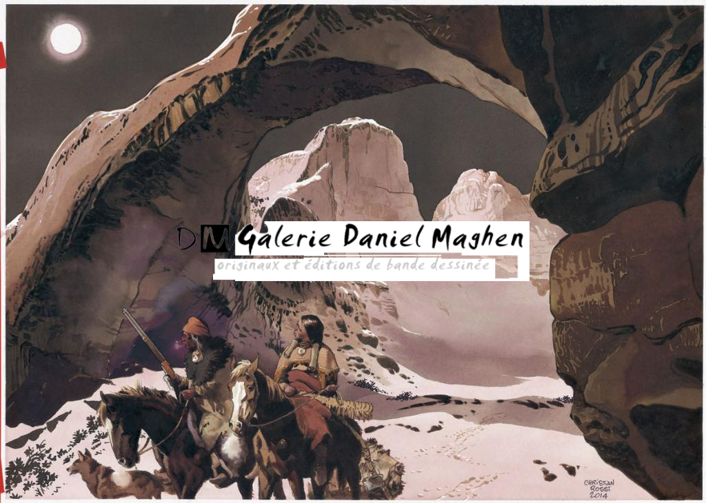 Illustration originale inédite, "Arche Canyon - Christian Rossi - Aquarelle sur papier - 3531