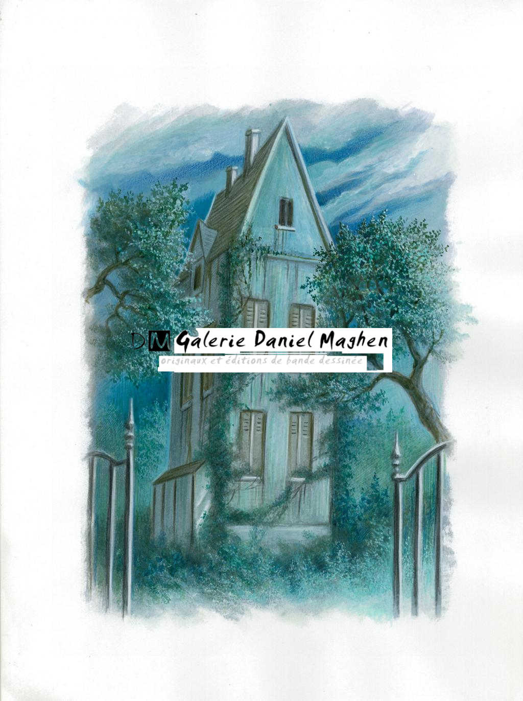 illustration originale - Florence Magnin - Encre de couleur et crayon de couleur sur papier - 2983